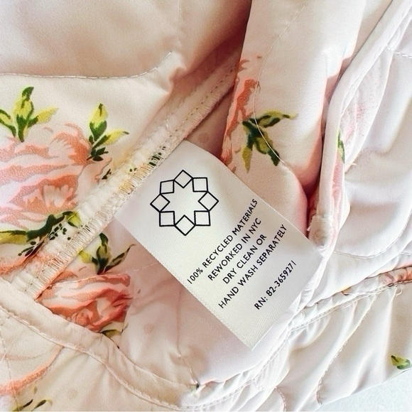 MAKE OFFER Rentrayage Melba Roses Floral Quilted Bomber Jacket - Picture 10 of 11